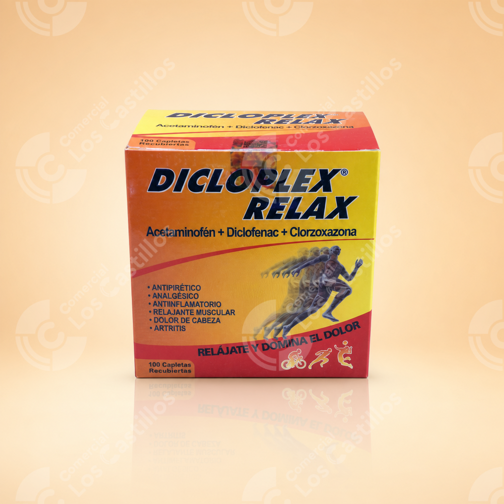 100568_0 Dicloplex Relax Capletas Recubiertas 100 Unidades - Comercial Los Castillos