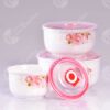 Set De Bowls Con Tapa X3Pcs Decorado - Comercial Los Castillos