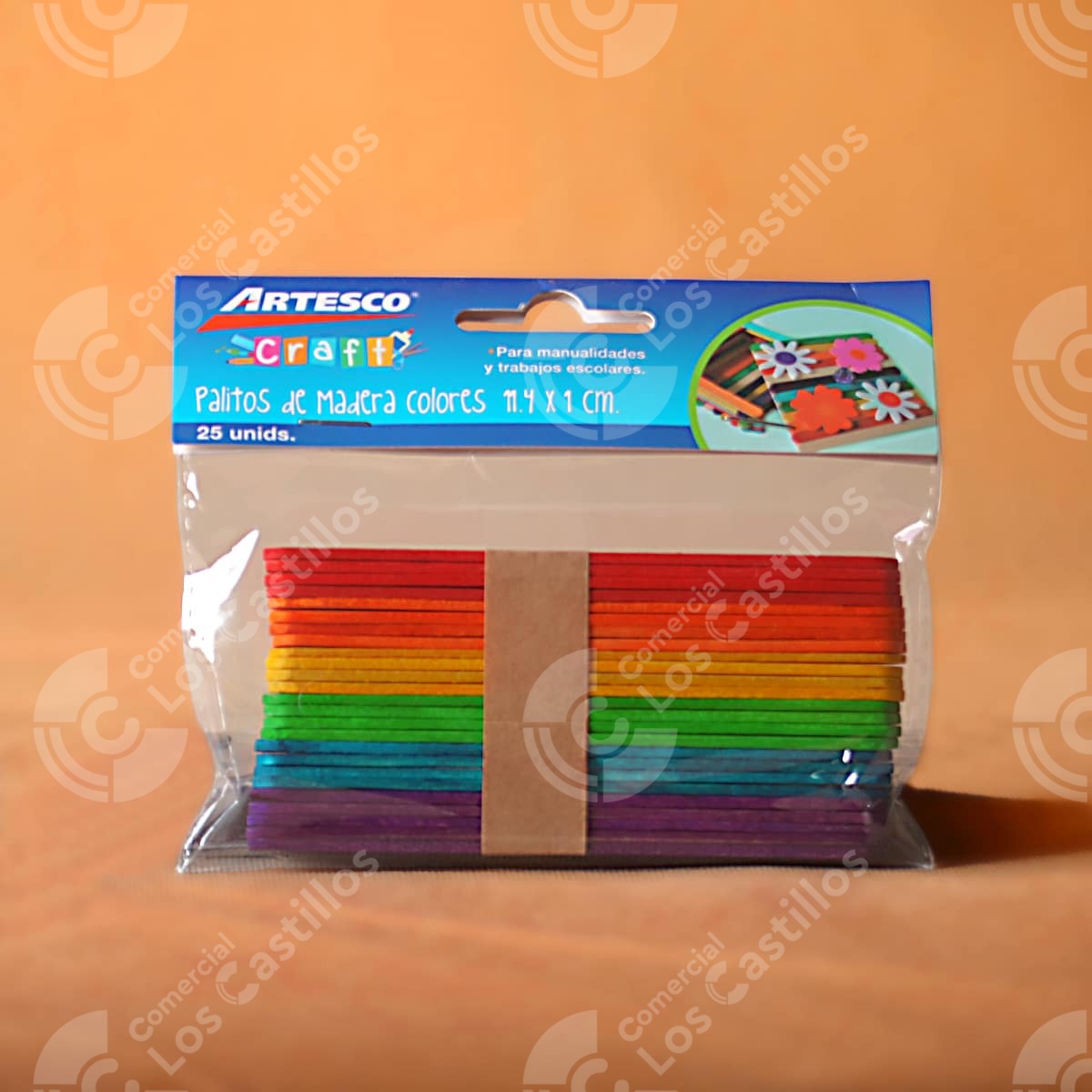 22002917_0 Palitos De Madera Colores 25 Unidades - Comercial Los Castillos