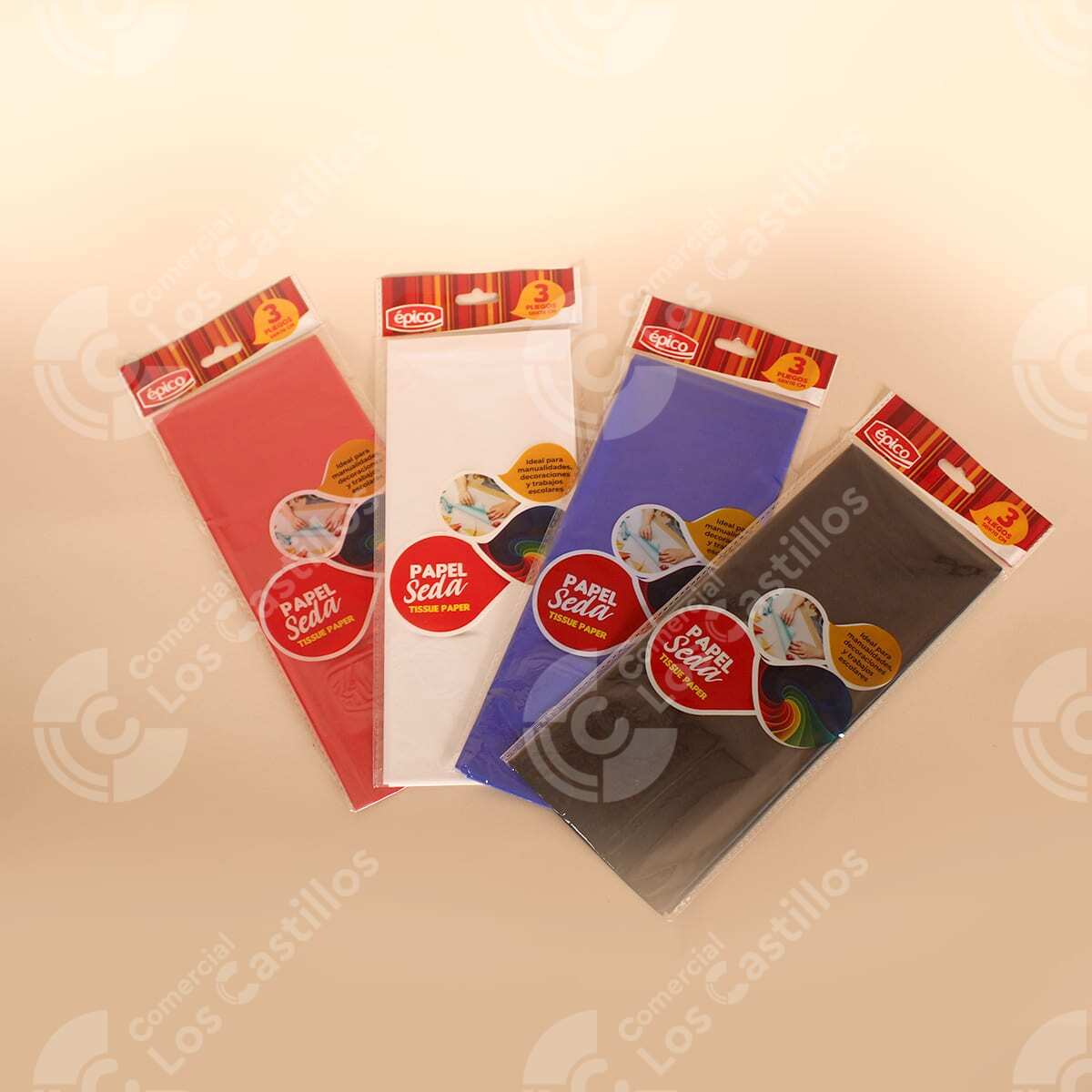 22003023_0 Papel Tissue Negro 50X70Cm 3Uds - Comercial Los Castillos