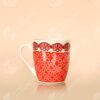 Taza Cerámica Flores Roja - Comercial Los Castillos