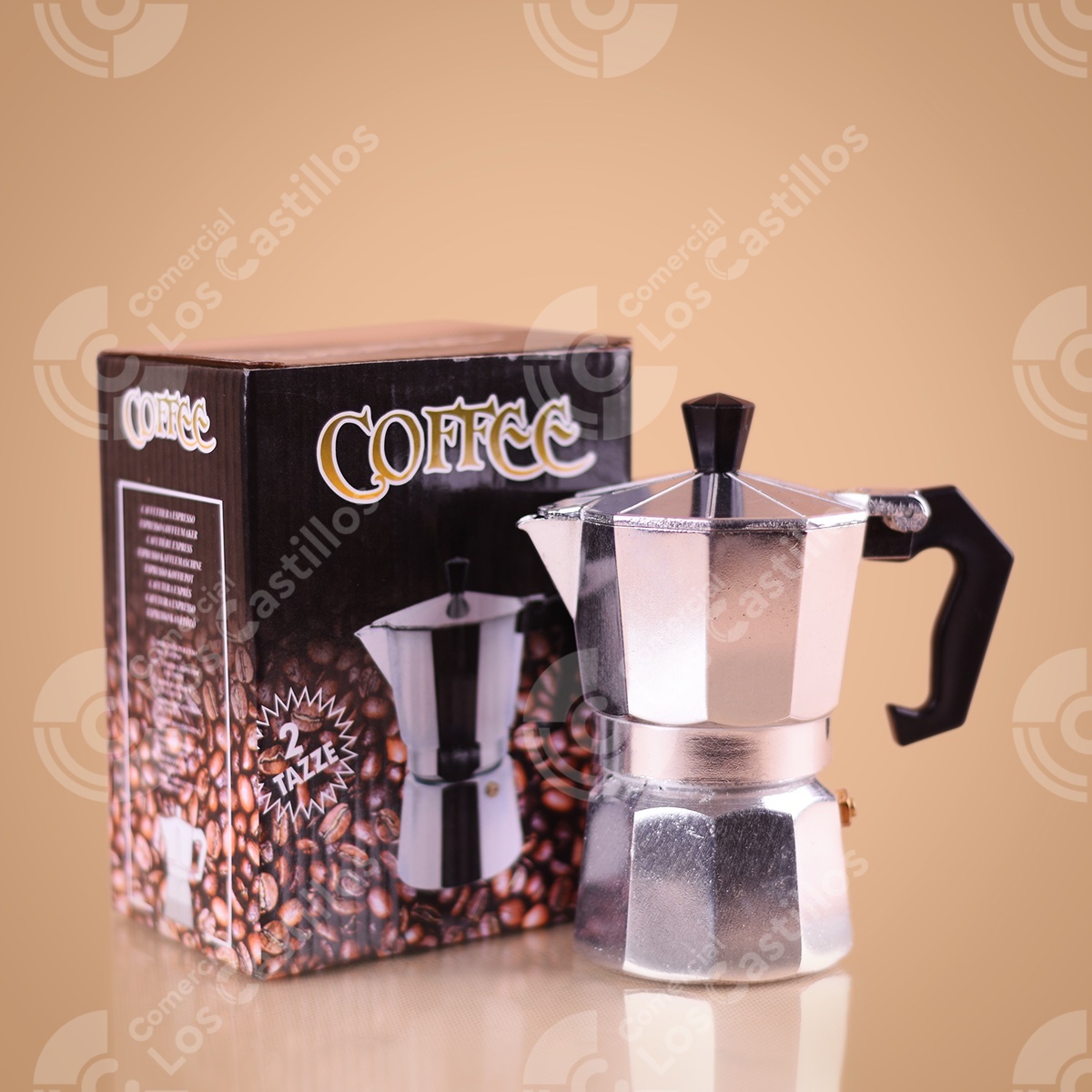 22003244_0 Greca De Aluminio Para 2 Tazas - Comercial Los Castillos