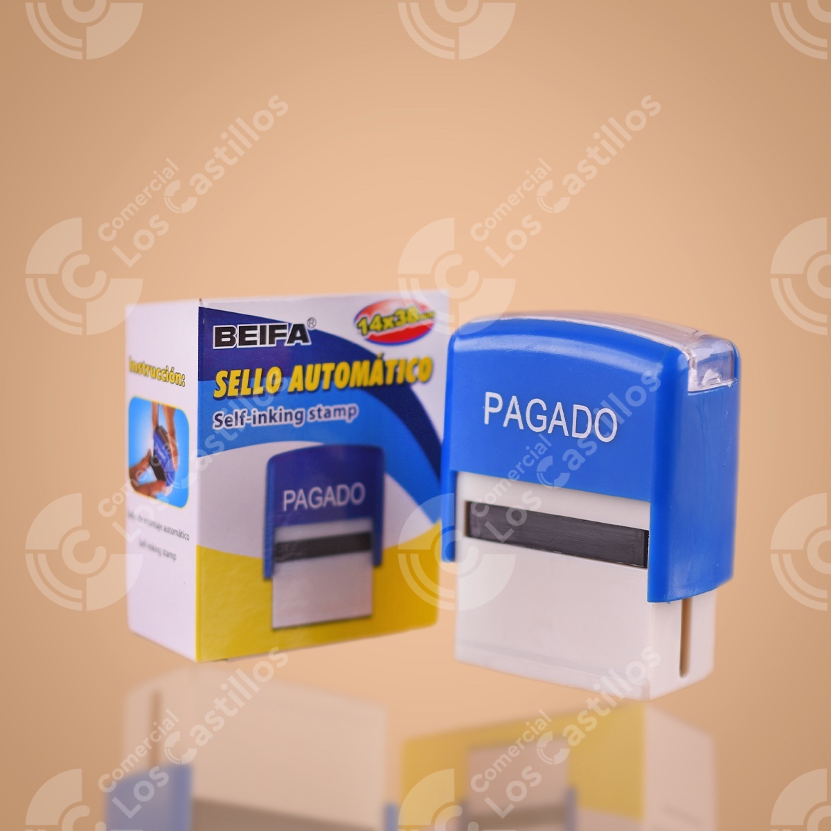 22003258_0 Sello Automático Pagado 14X38Mm - Comercial Los Castillos