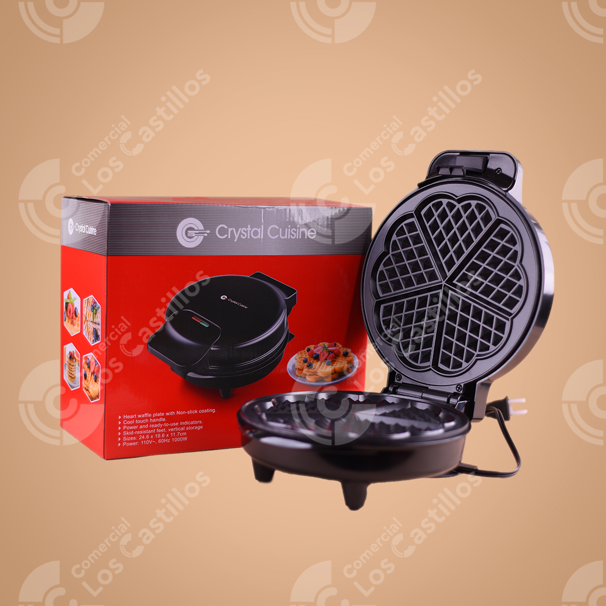 22003383_0 Crystal Cuisine Wafflera Negra Cc-126 - Comercial Los Castillos