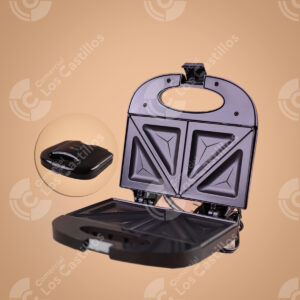 Sandwichera Eléctrica Anti-Adherente Negra