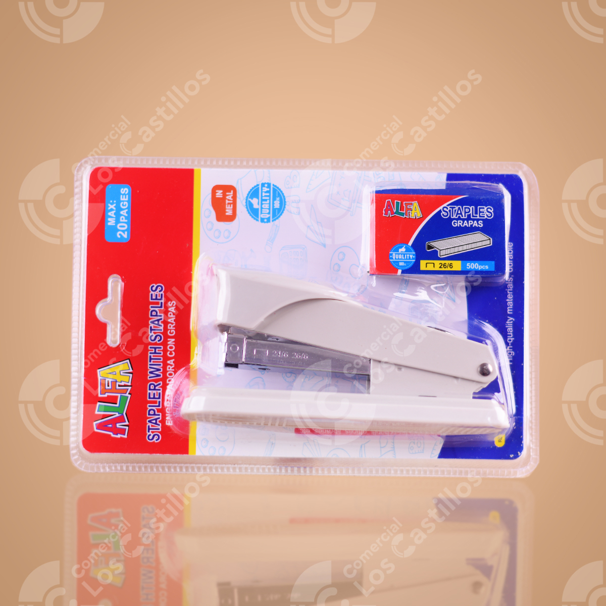 22003468_0 Grapadora Alfa Af17-477 Blanca - Comercial Los Castillos