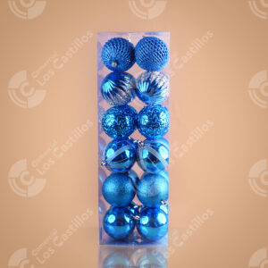 Bambalinas de Navidad - Decoración Festiva Azul (8cm, 24 piezas)