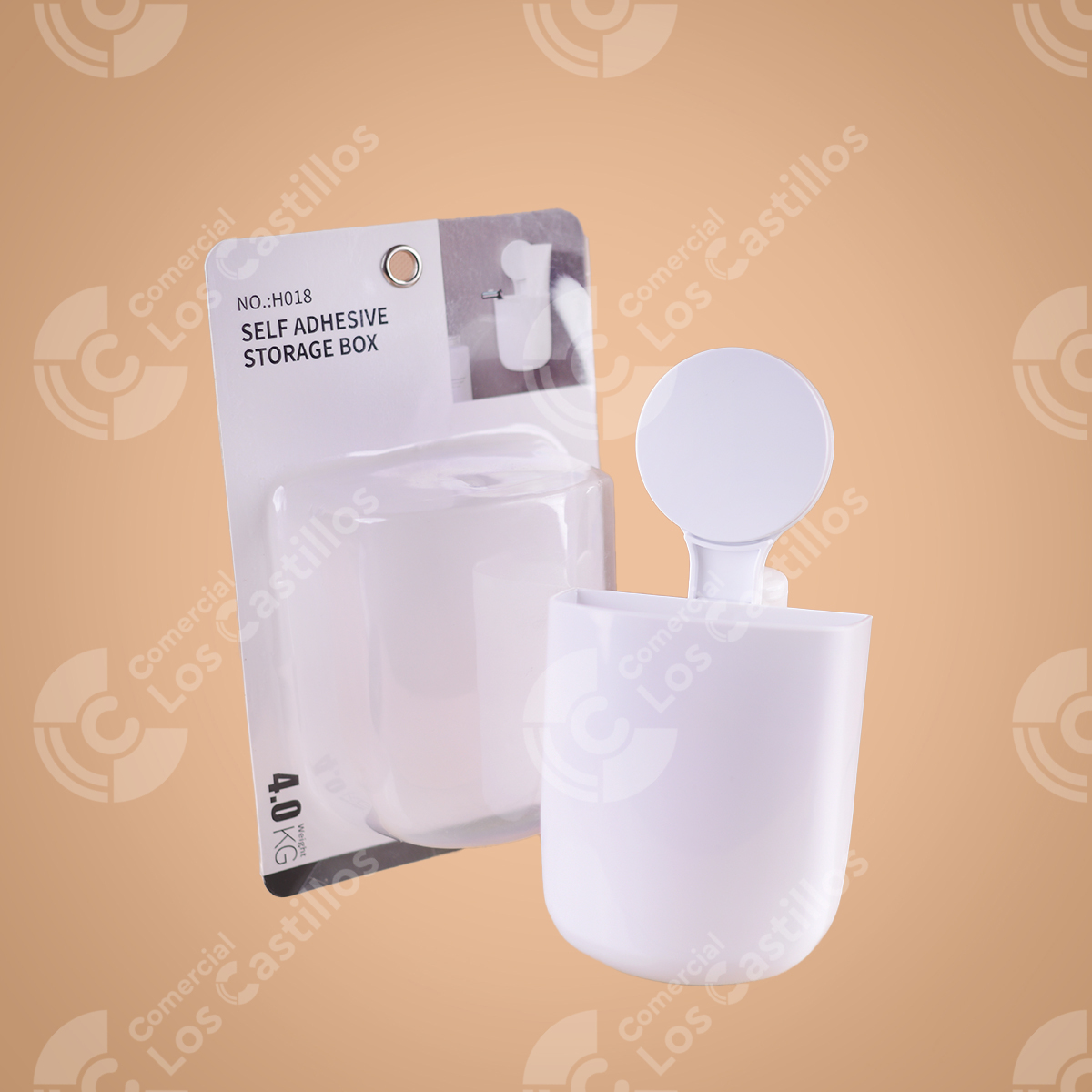 22003684_0 Porta Cepillo De Baño Adhesivo Blanco - Comercial Los Castillos