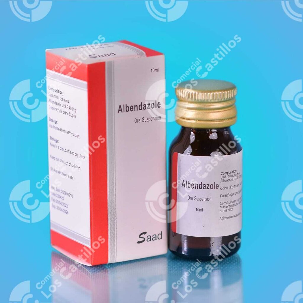 00054_1 Albendazol Suspensión - Ayuda contra parásitos (10ml) 200mg - Comercial Los Castillos