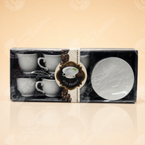 Juego de Tazas de Café con Plato Blanco MM-3024