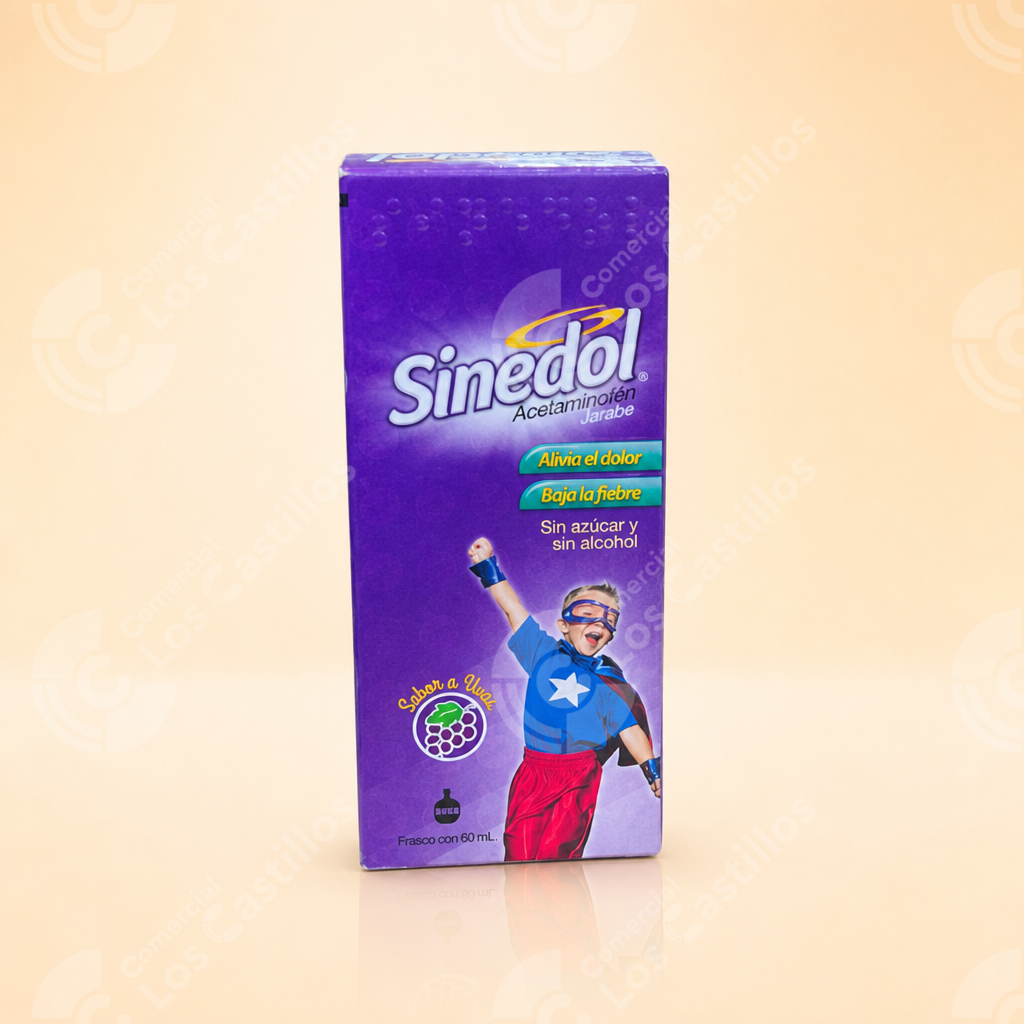 101223_0 Sinedol Jarabe Acetaminofén Sabor Uva 60 Ml - Comercial Los Castillos