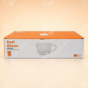 Deli Glass Taza de Vidrio Transparente Blooming 240ml x6