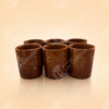 Pozuelo Mini De Barro Marrón Con Diseño Floral (6 Unidad) - Comercial Los Castillos