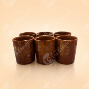 Pozuelo Mini de Barro Marrón con Diseño Floral