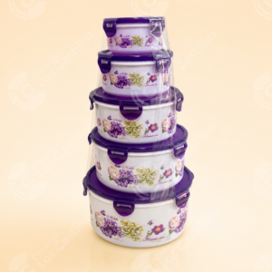 Cantina Redonda MM-3208 Set 5 Piezas Floral Morado