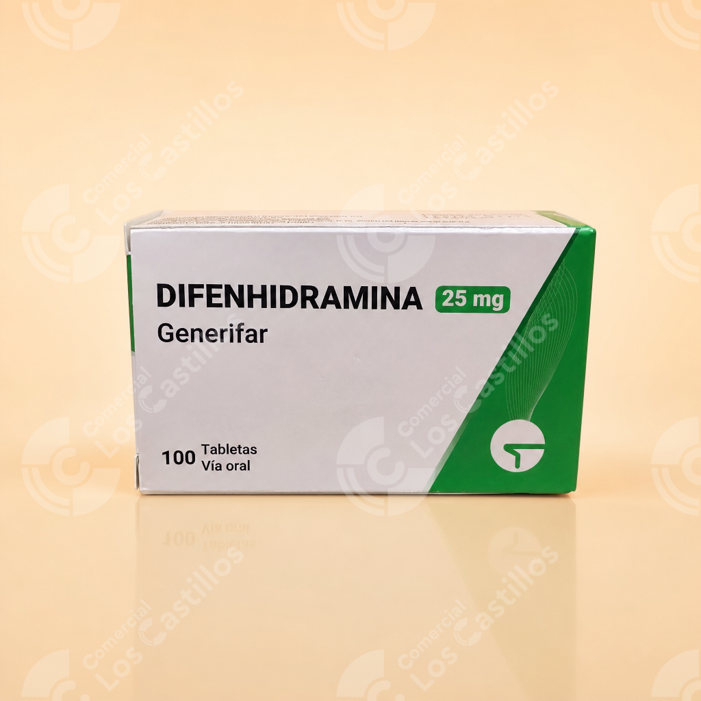 22001528_0 Difenhidramina - Alivio de Alergias (100 tabletas) - Comercial Los Castillos