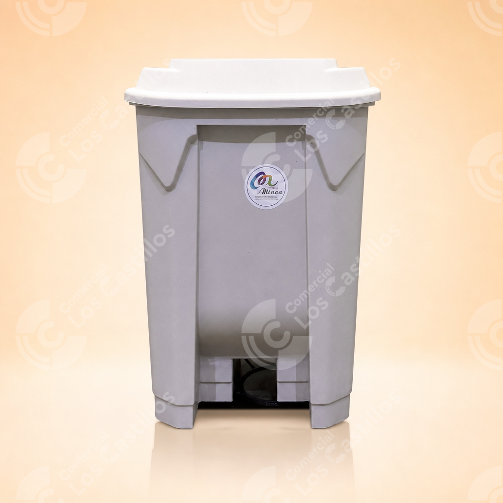 A315_0 Zafacón con Pedal y Tapa 10 Litros Color Gris - Comercial Los Castillos