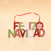 Decoración Colgante Feliz Navidad con Glitter y Lazo - Comercial Los Castillos