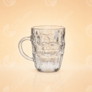 Jarra de Cristal con Asa y Diseño en Relieve