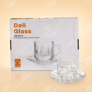 Set Tazas de Café Cristal con Platillo 6 en 1