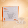 Set Tazas de Café Cristal con Plato 6 piezas - Comercial Los Castillos