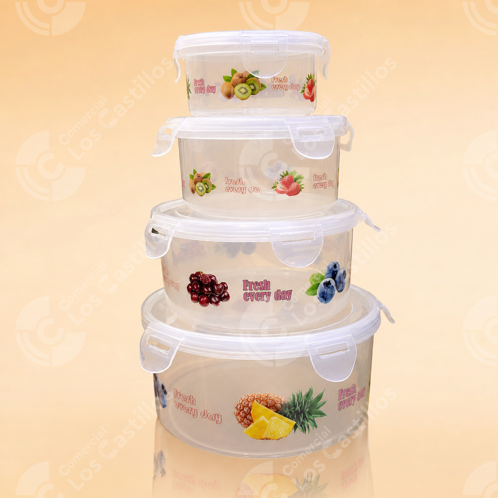 11250434_0 Set de Envases Herméticos Transparentes 4 en 1 - Comercial Los Castillos